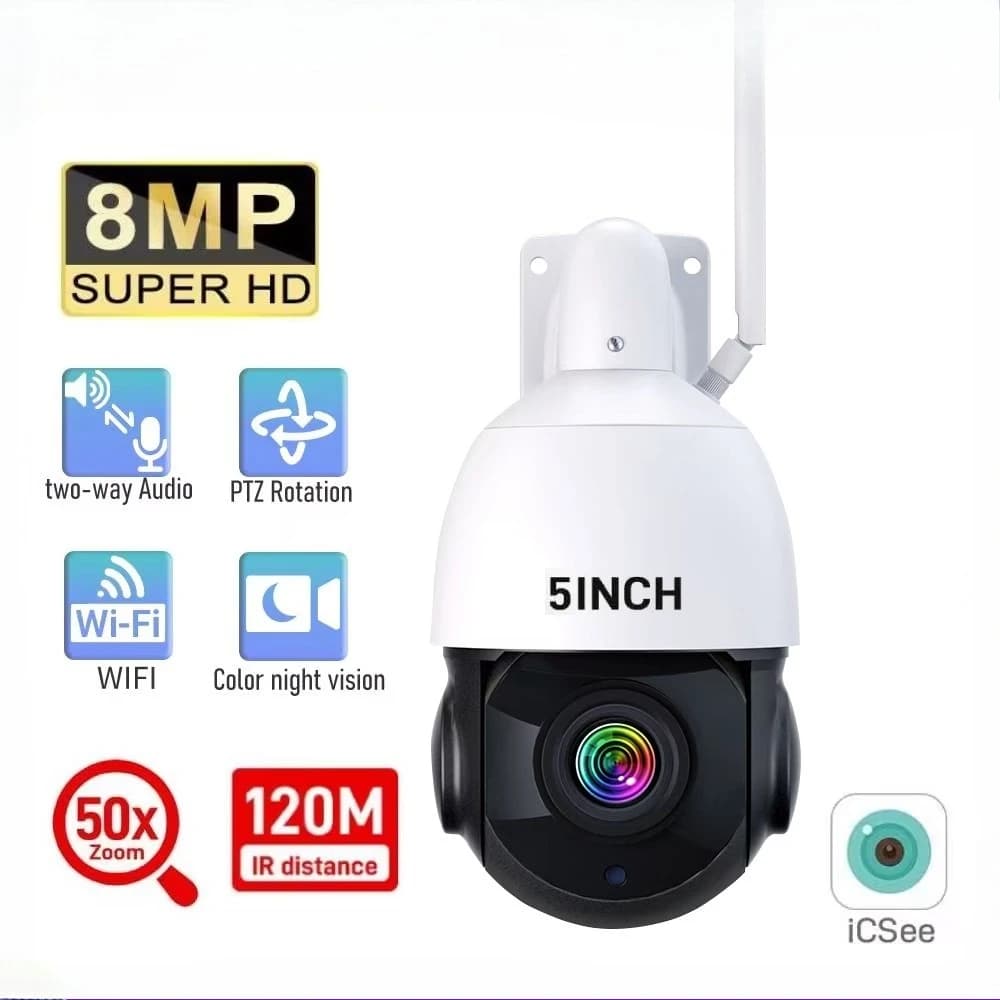 PEGATAH 4K 8MP WiFi Video Surveillance Camera 50X Zoom CCTV Cam AI Human Detect Outdoor Security PTZ IP Cameras