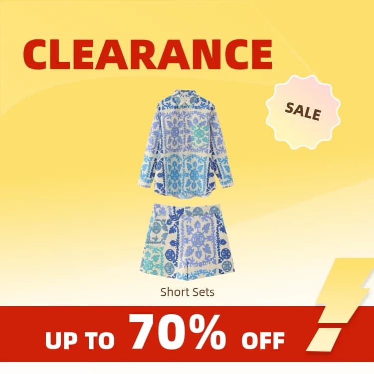 Clearance_Women Shirt and Shorts Stylish Summer Set Wears Blouse and Bottom Printed Clothing_Continuous updates