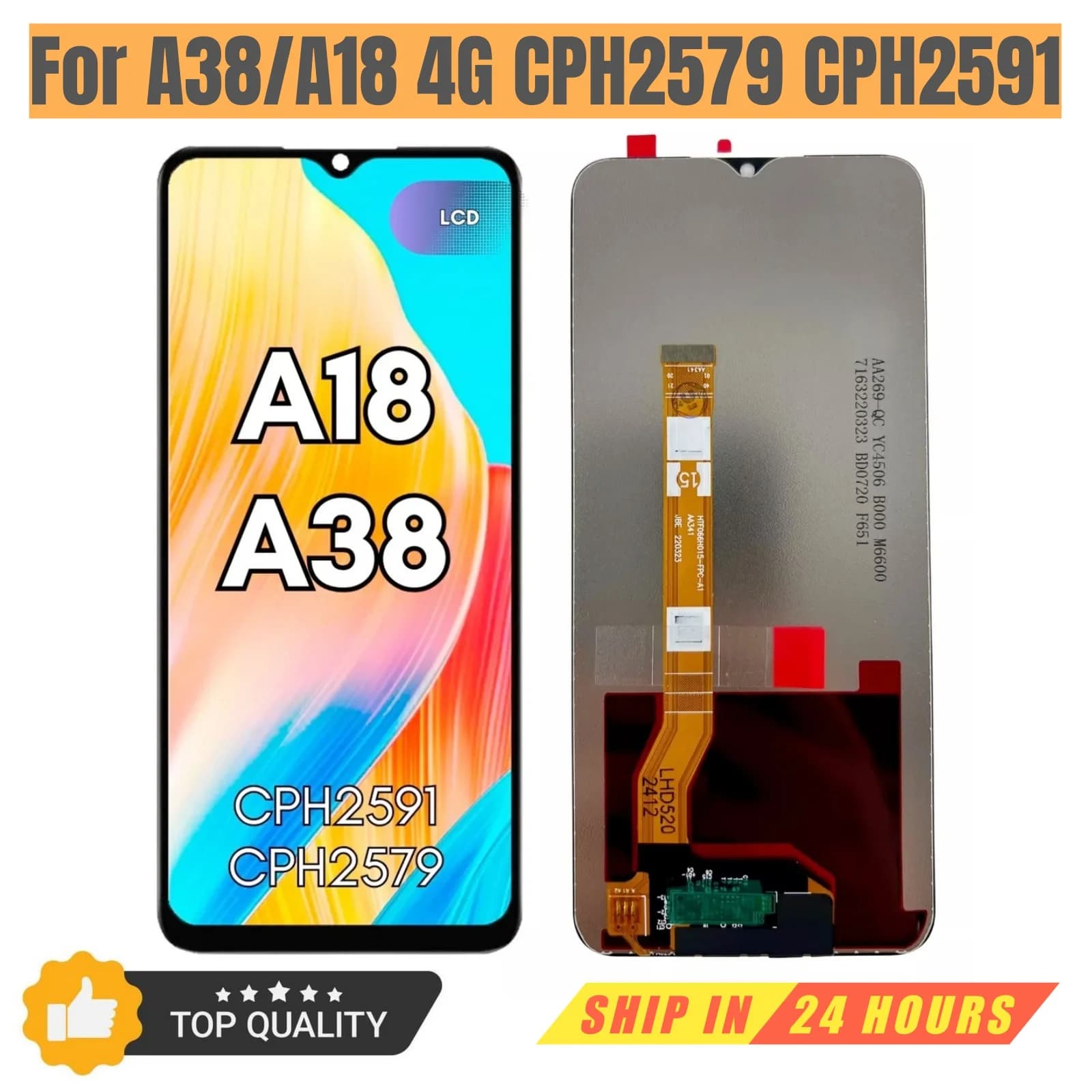 iParts Replacement New Display for OPPO A38 A18 4G CPH2579 CPH2591 LCD Touch Screen Digitizer Assembly OEM Grade A Tested