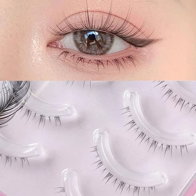 5 Pair Clear Band Lower Eyelashes Handmade False Eyelashes Bottom Lashes Natural Manga Lashes douyin makeup lash Extension