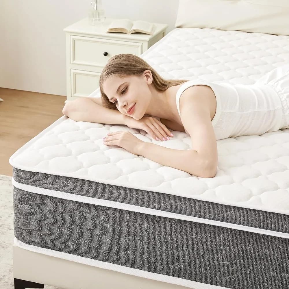 Queen Mattress, 12 Inch Hybrid Mattress - Pocketed Coils - Targeted Pressure Relief, Advanced Motion Isolation, Mattresses