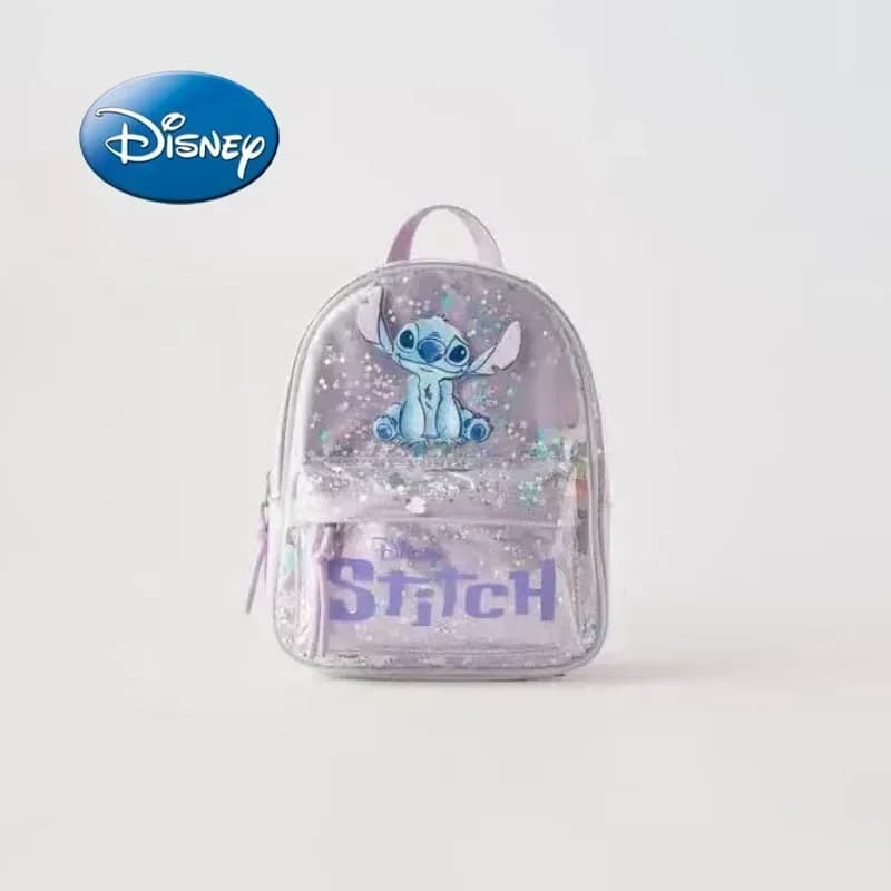 Disney 2025 New Stitch Cartoon Sequin Trendy Fashion Boys and Girls Backpack Multifunctional Kindergarten School Bag