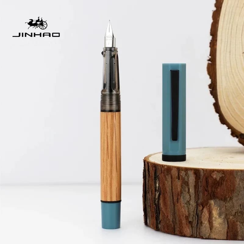 JINHAO 58 Wood Fountain Pen High Quality Colors Student F EF Nib Ink Pen Calligraphy Pen Stationery School Office Supplies