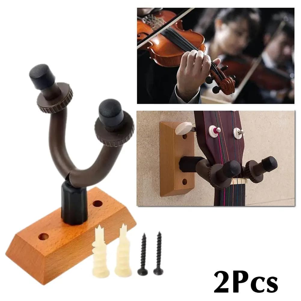 2pcs Wood Guitar Hanger Hook Wall Hanging Guitar Display Stand For Electric Acoustic Classical Guitar Ukulele Bass N9p1