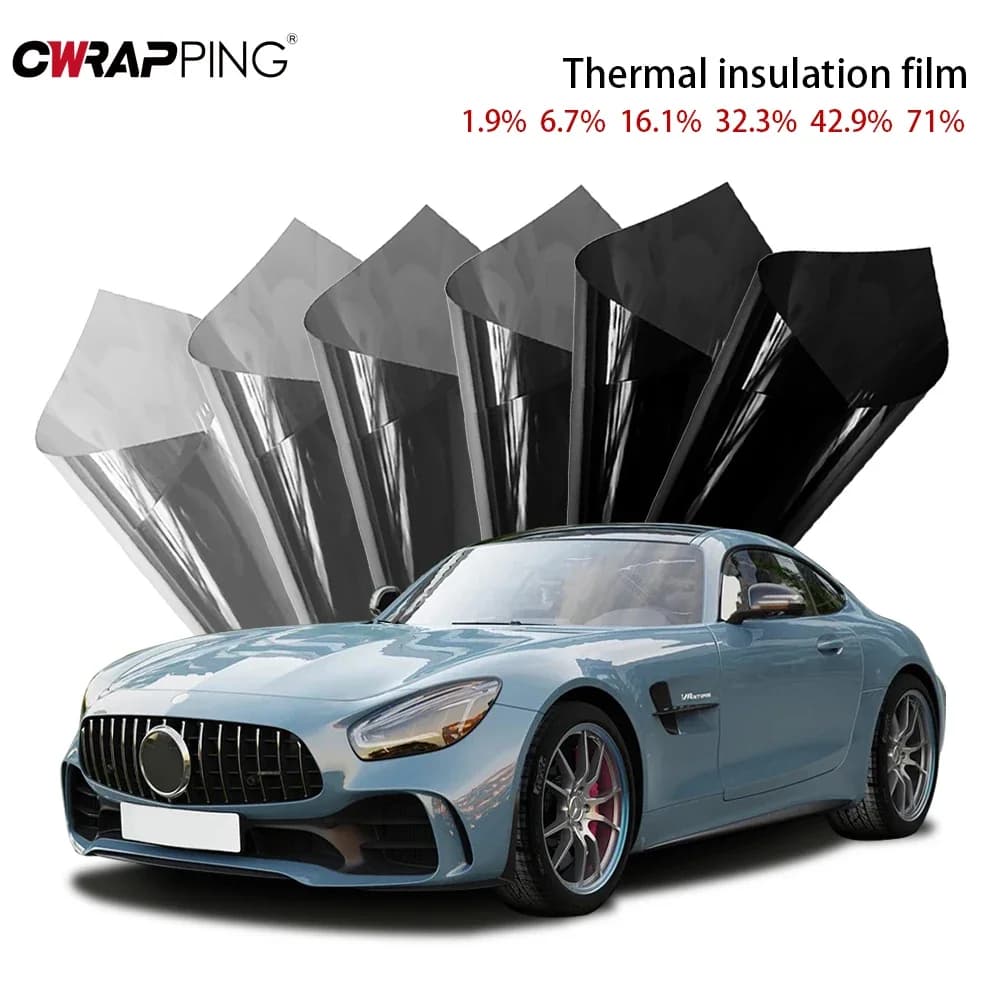 50cmx3m Black Car Window Tint Film Glass Sticker VLT 1%-50% Sun Shade Window Tinting Solar UV Protection Foils Sticker Films