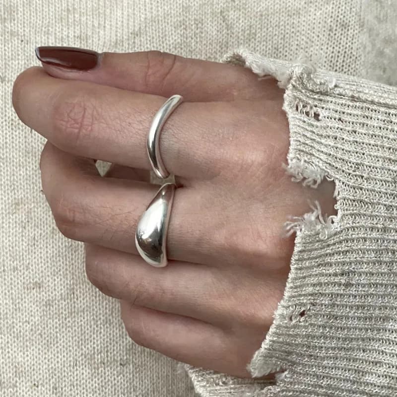 VENTFILLE 925 Sterling Silver Irregular Ring for Women Geometry Versatile Minimalism Accessories Jewelry Gift Dropshipping