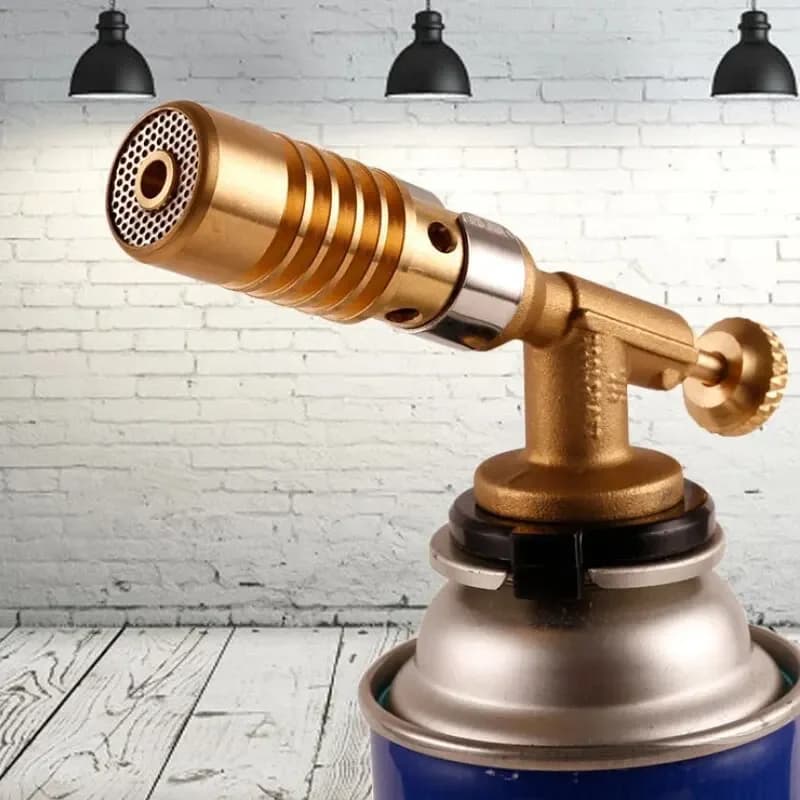 1set Picnic Barbecue Baking Cassette Stove Double-tube Spray Gun All-copper Flame Outdoor Barbecue Igniter Welding Gun Nozzle