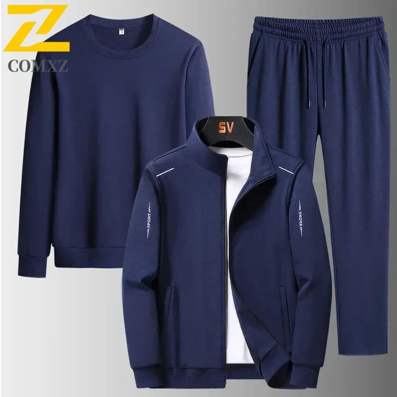 Male Tracksuit Jacket Men Set Large Size 6XL 7XL 8XL Fashion New Autumn Winter Homme Suit Sweatshirt Sweatpants Men's Set