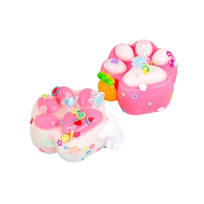 Children And Adults Can Relieve Stress With Cute, Slow Bouncing, Squeezing Clay Cat Claws To Ease Irritability