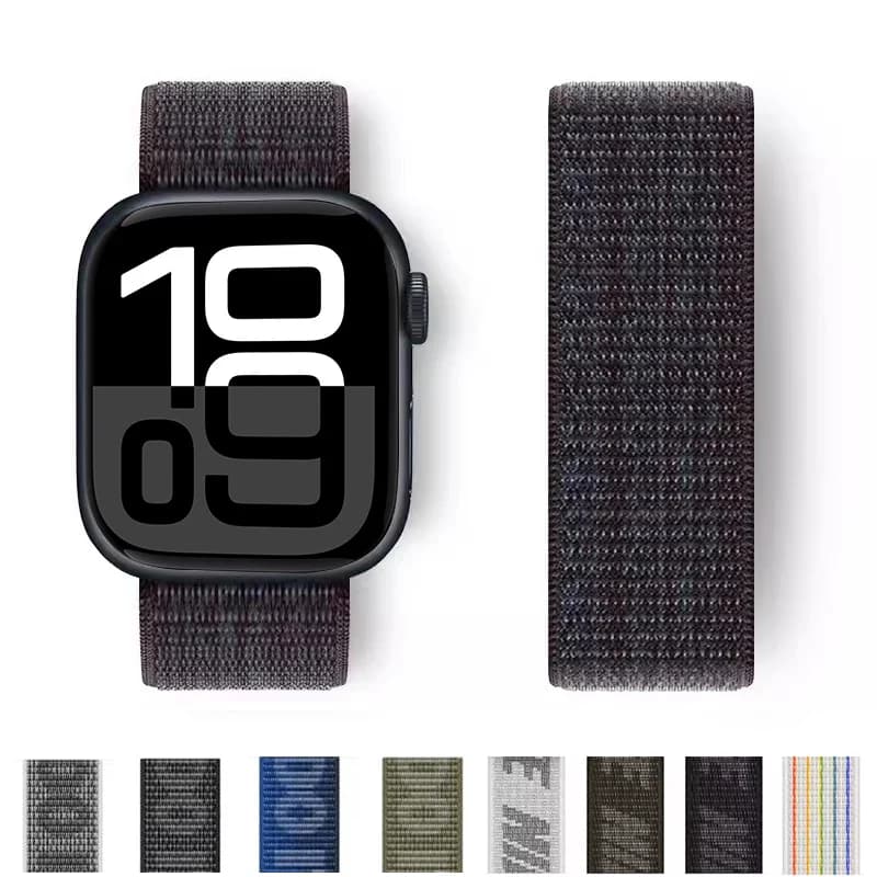 Strap FOR Apple watch band Series 10 46mm 42mm 45mm 44mm 49mm 41mm 40mm Nylon Sport Loop bracelet correa iWatch 9 8 7 5 Ultra SE