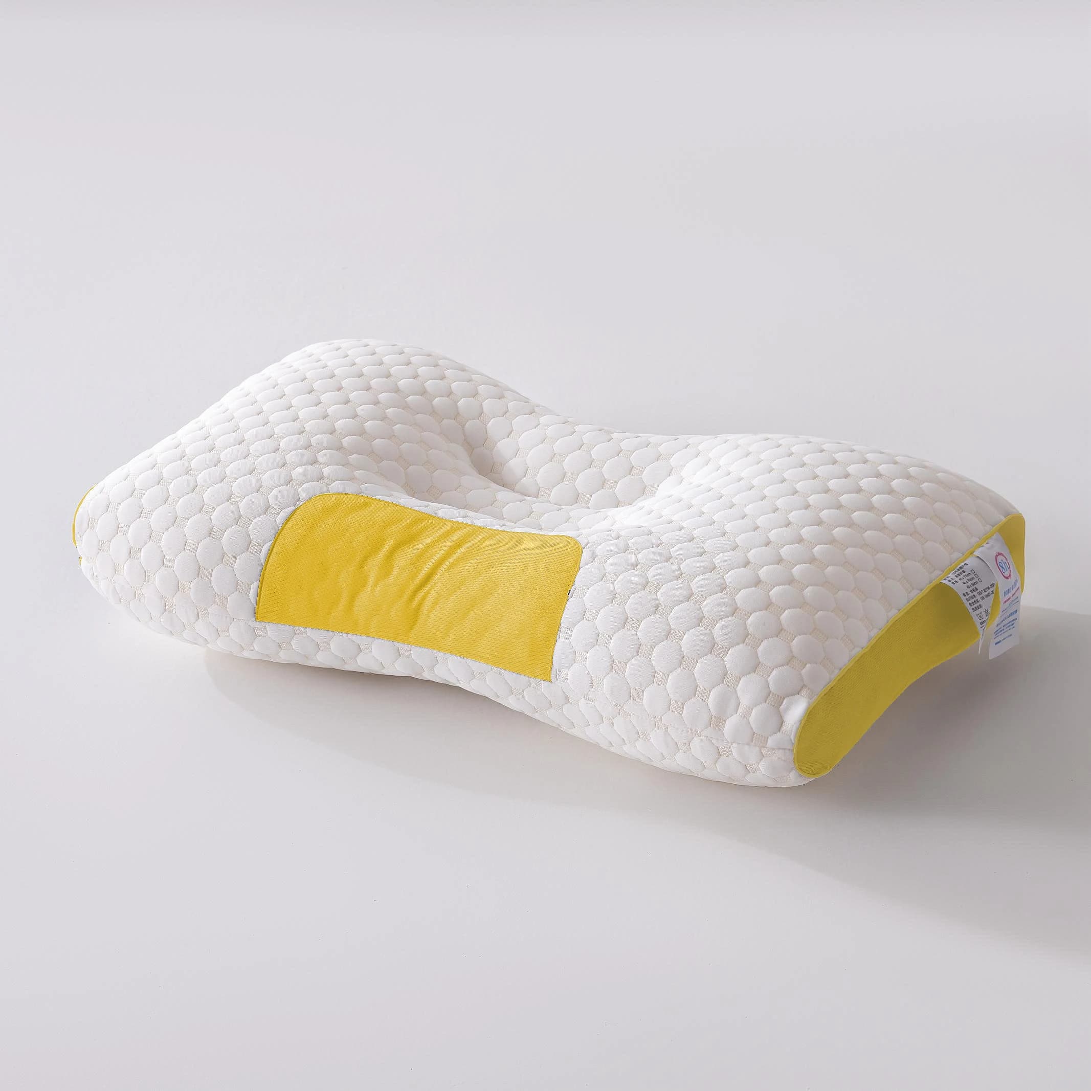 1PCS Neck Pillow Yellow Help Sleep Protect The Neck Cervical Orthopedic Soybean Fiber Massage Household SPA Pillow For Sleepin