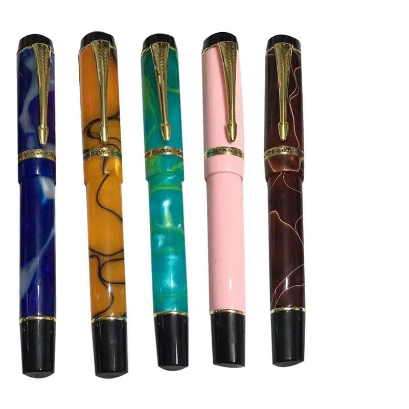 Kaigelu 316B Fountain Pen F EF Nib Beautiful Marble Amber Pattern Ink Pen Writing Gift for Office Business The Trumpet