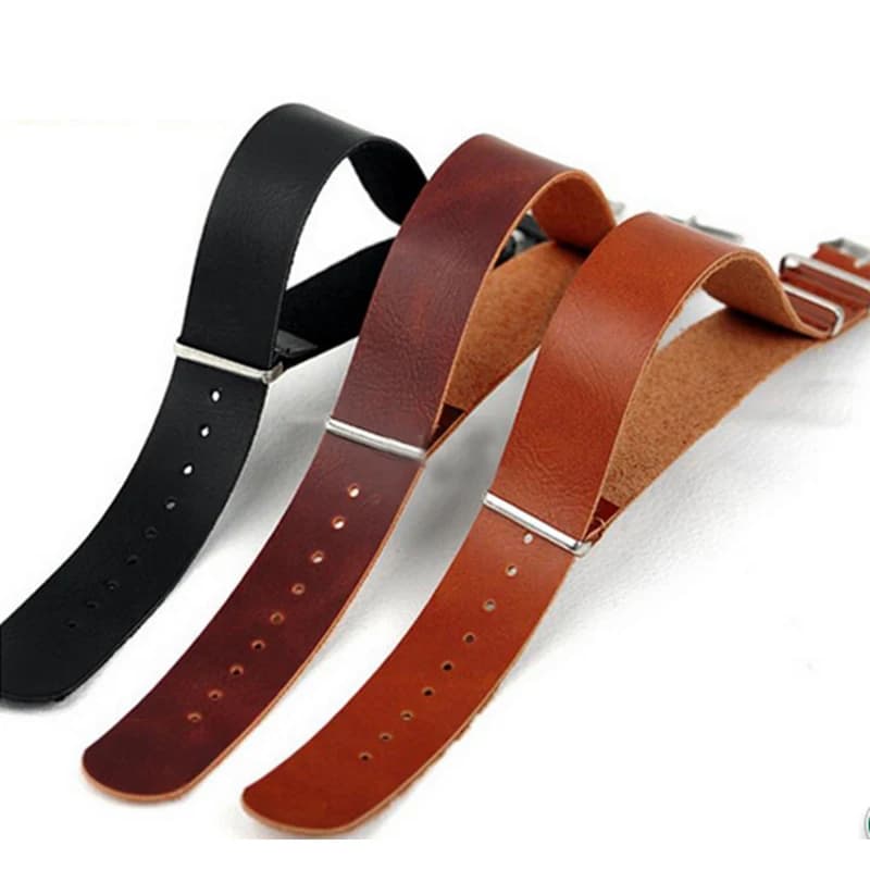 High Quality Pu Leather Watch Strap Watchband Nato Men Women Strap 18mm 20mm 22mm 24mm Watch Adjustment Replacement Accessories