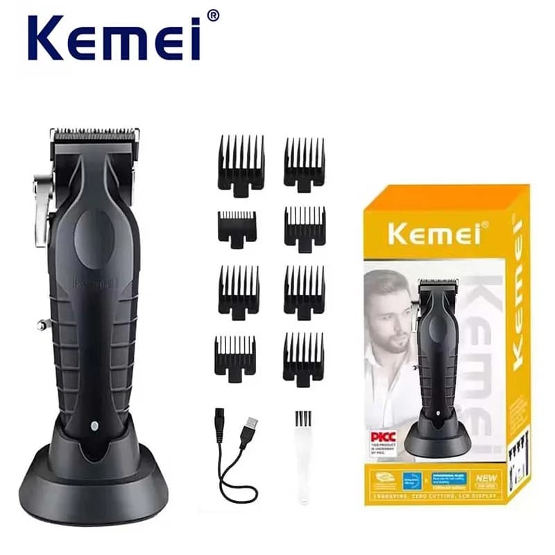 Kemei KM-2296 Professional Hair Beard Trimmer Grooming Kit Barber Haircut Shaving Electric Razor Shaver for Men Usb