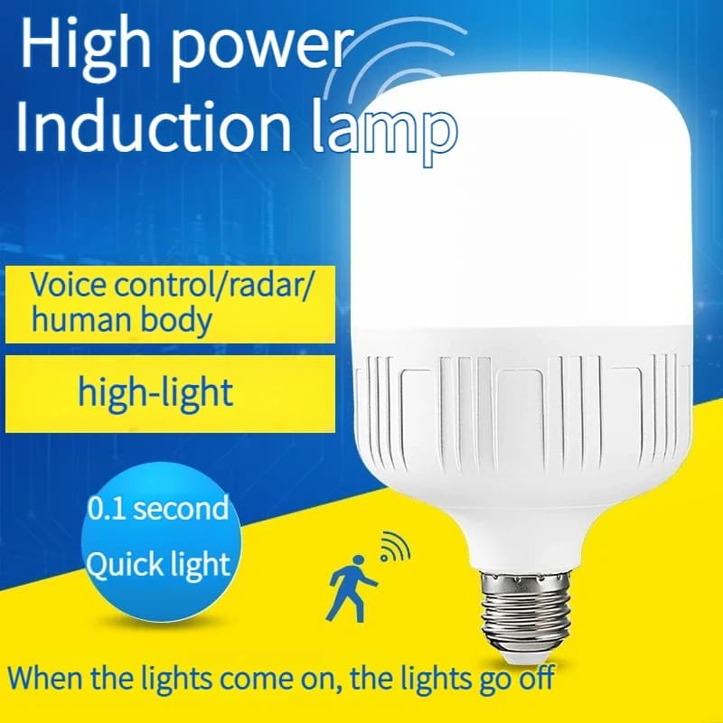 Sound Sensor LED Bulb E27 AC220V Cold White 6500K Voice Control Garage Lamp for Stair Pathway Warehouse Garden