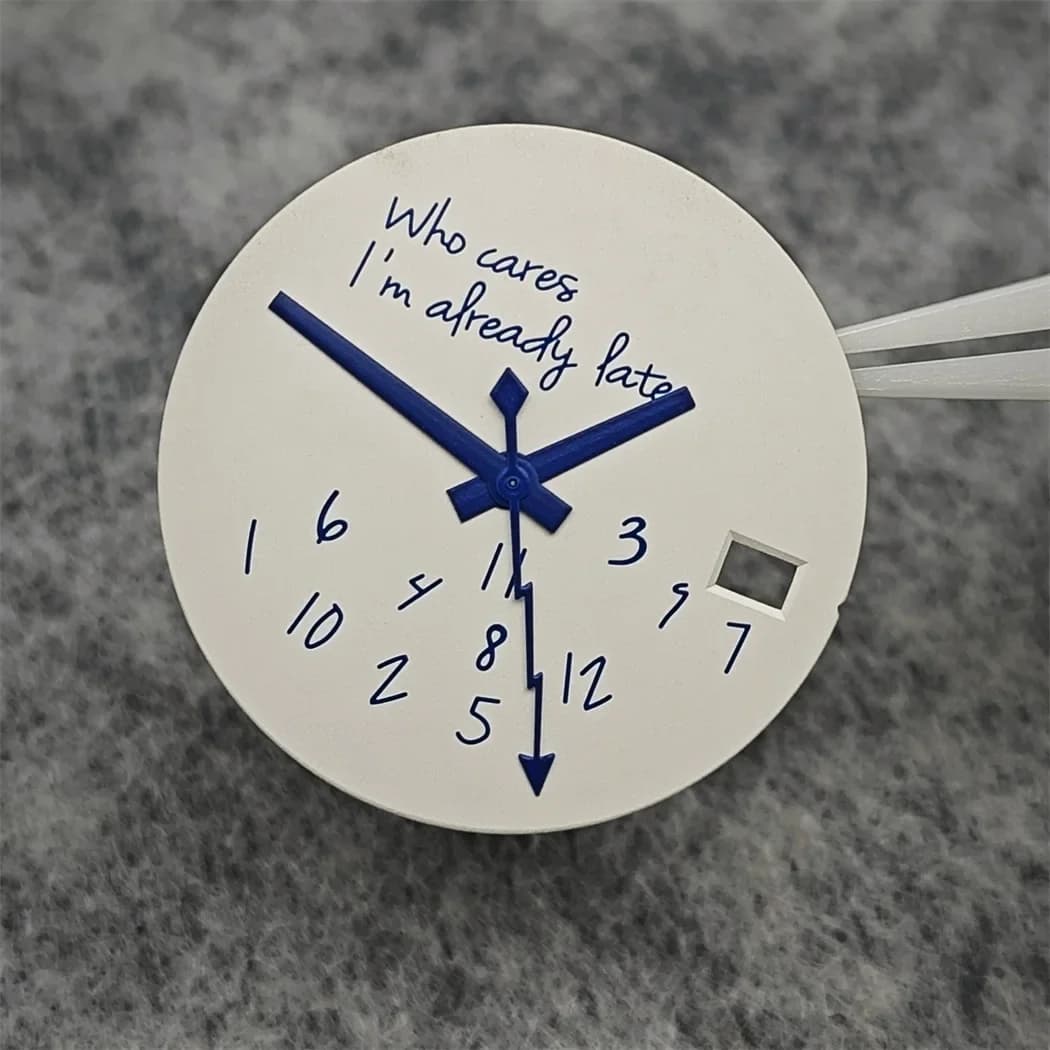 Modified Blue Log Hands + Watch Dial Set 28.5mm DIY Watch Faces Fits NH35/4R36 Movement Who Cares Lt's Already Late Accessories