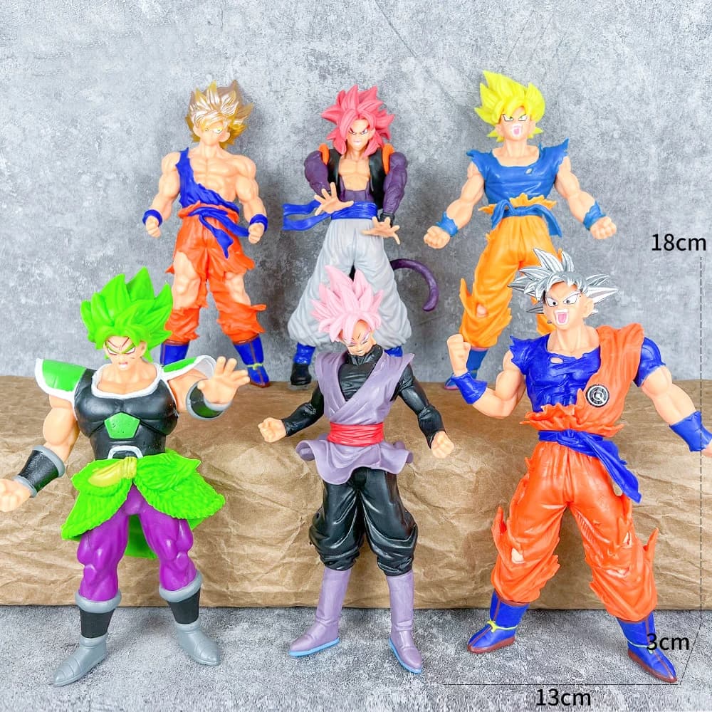 Anime Dragon Ball Vegeta Broly Son Goku Anime Action Figure Model Gifts Collectible Figurines for Kids 18cm