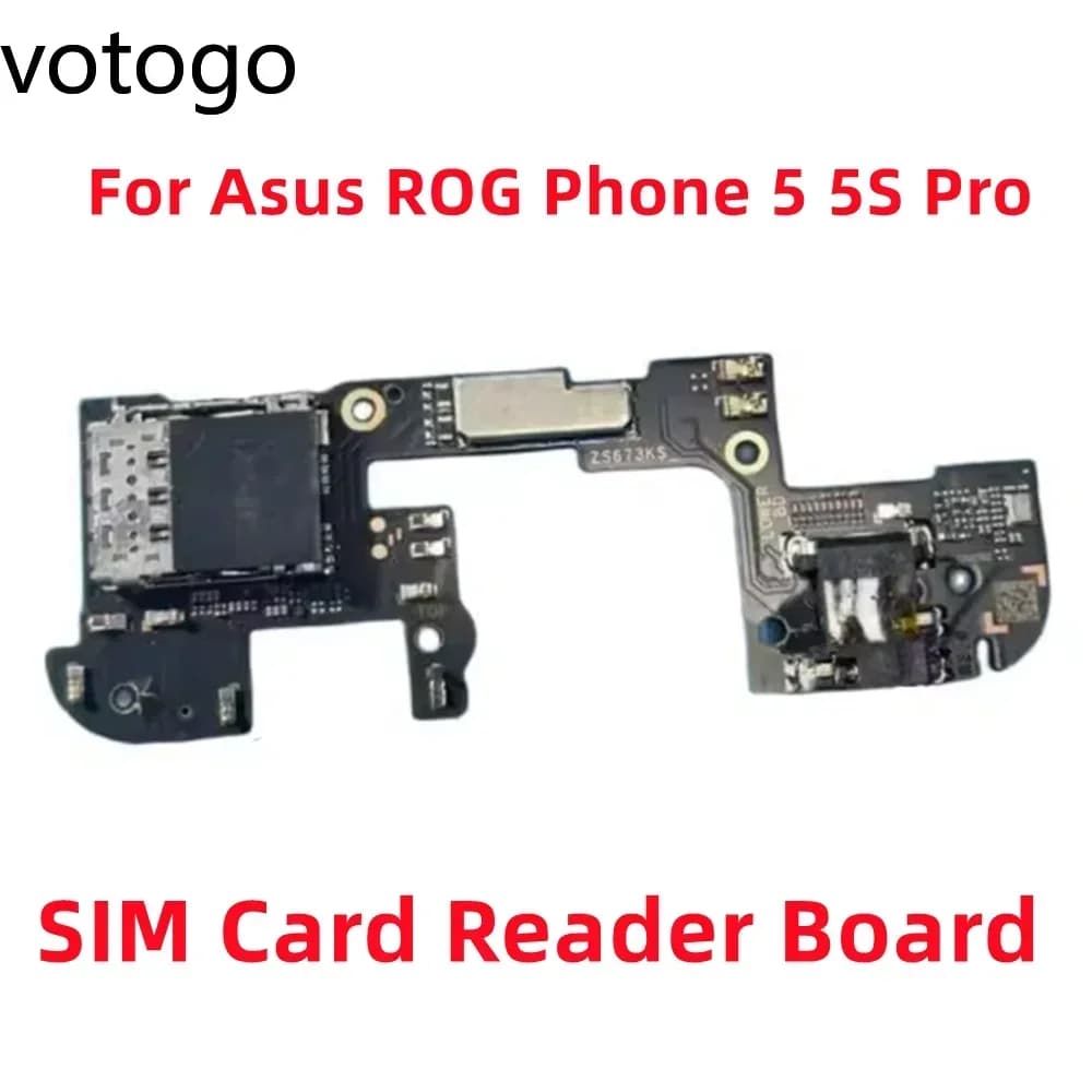 Original For ASUS ROG Phone 5 5S Pro 6 SIM Card Reader Small Board Slot IC Earphone Headset Holder Flex Cable ZS673KS Replace