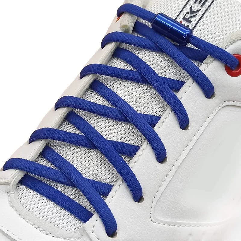 1 Pair Elastic Shoe Laces Round Color Metal Lock Shoelaces Without Ties Women's And Men's Sneakers Lazy Shoes Lace Accessories