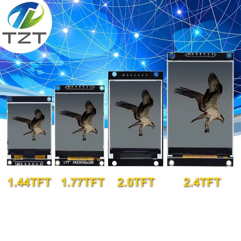 TZT 1.44/1.77/2.0/2.4/2.8 Inch TFT Color Screen LCD Display Module Drive ST7735 ST7789 Interface SPI 128*128 240*320