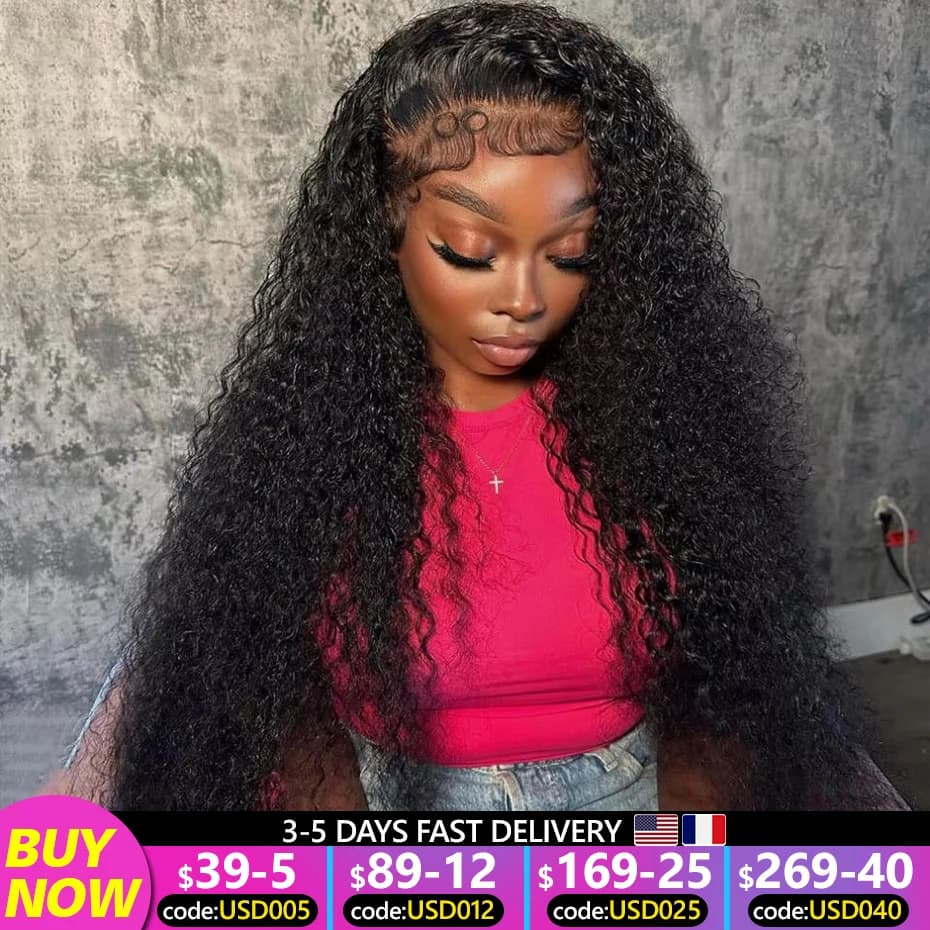 Brazilian Deep Wave 13X4 13X6 Lace Front Human Hair Wigs 4x4 Lace Closure Wig Pre Plucked Baby Hair Wet And Wavy Princess Curly