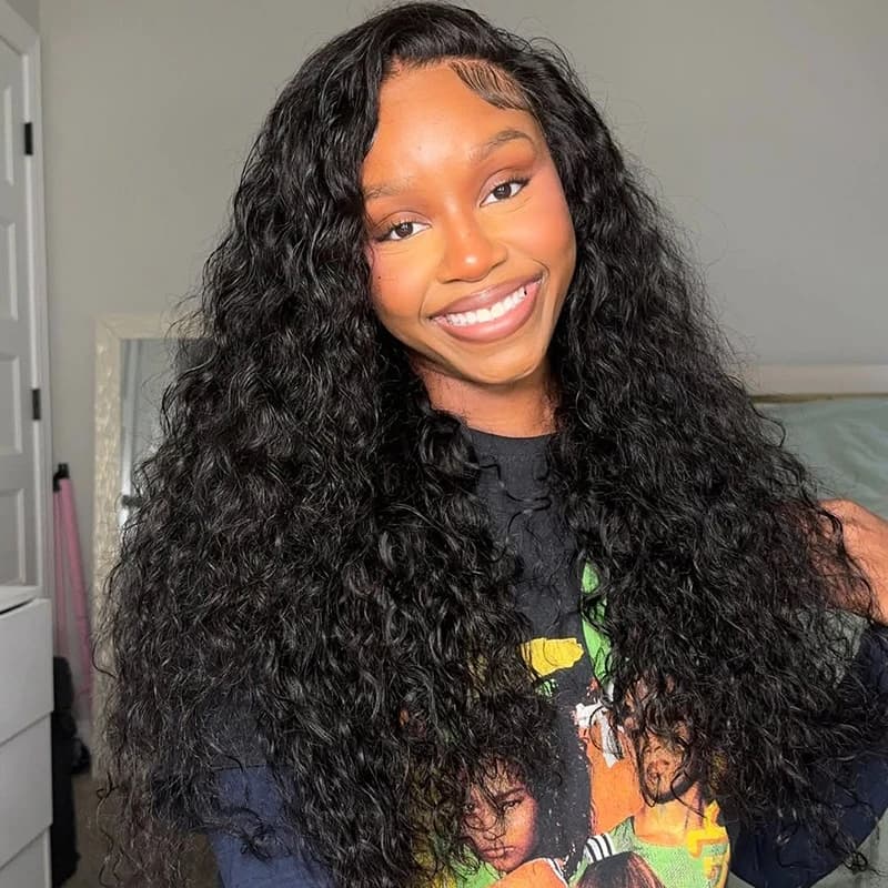 Water Wave Lace Front Wig Human Hair 13x6 Curly Human Hair Wig 32 38 Inch 100% Brazilian Human Hair 13x4 Deep Wave Wig for Women