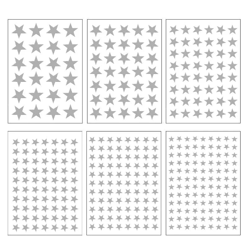 10 Sheets/Pack Silver Five Pointed Star Stickers Encourage and Reward Stickers for Primary School Students Pray Stickers