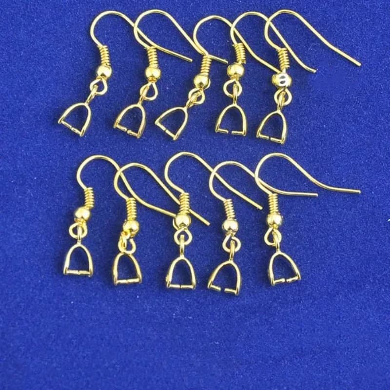 Wholesale 100PCS A Lot Yellow Gold Color Making Fashion Jewelry Findings Pinch Bail Hook Earring Earwires