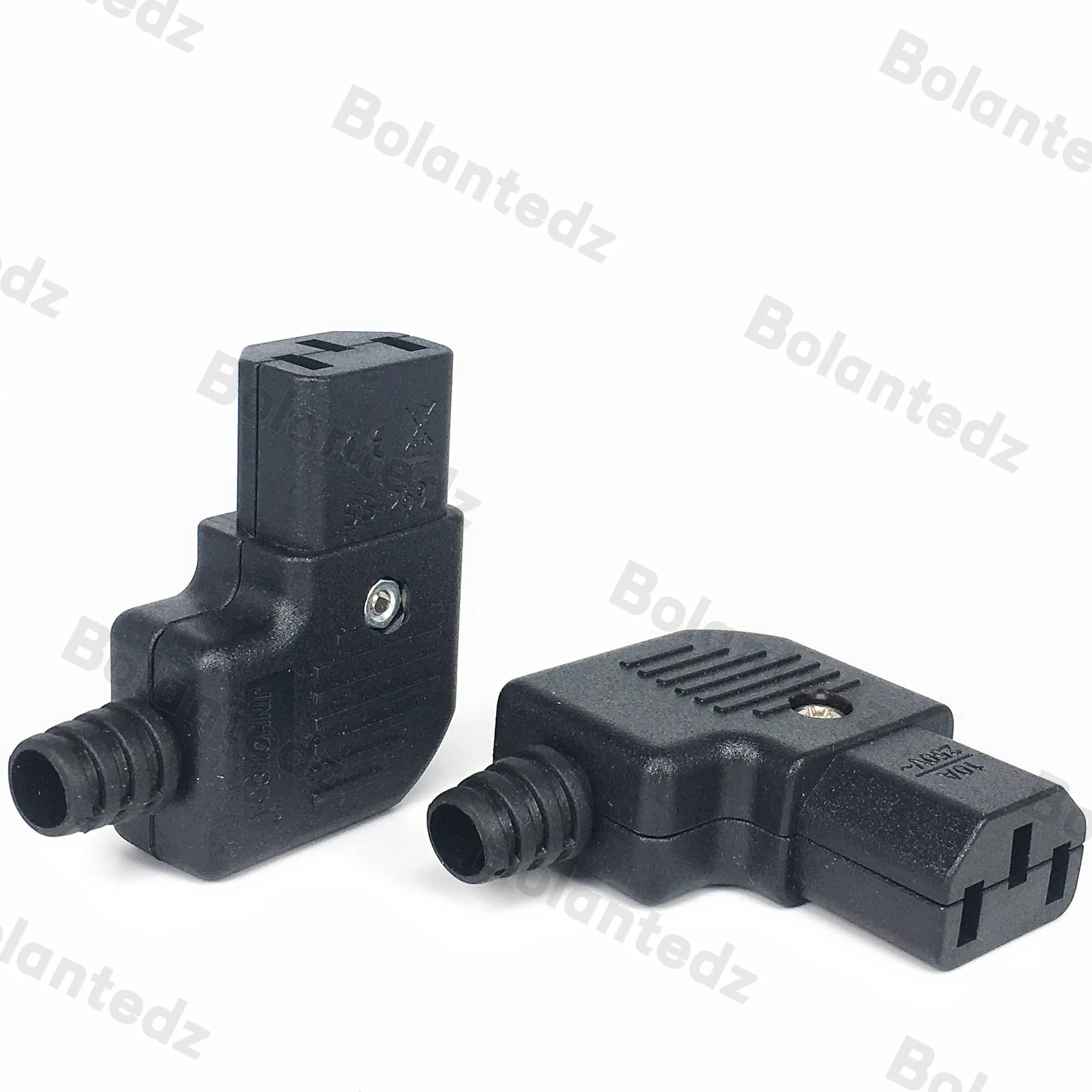 Black Elbow IEC320 C13 C14 Power Cord Wiring Power Plug Assemble IEC Connector Outlet PDU UPS Electrical AC Socket Plug 10A 250V