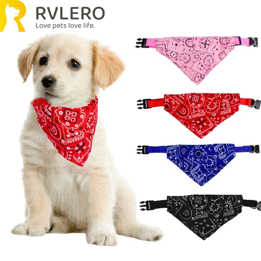 Pet Triangle Scarf Cat Dog Saliva Towel Printed Pets Dog Collar Adjustable Strap Kitten Puppy Saliva Neckerchief Pet Supplies