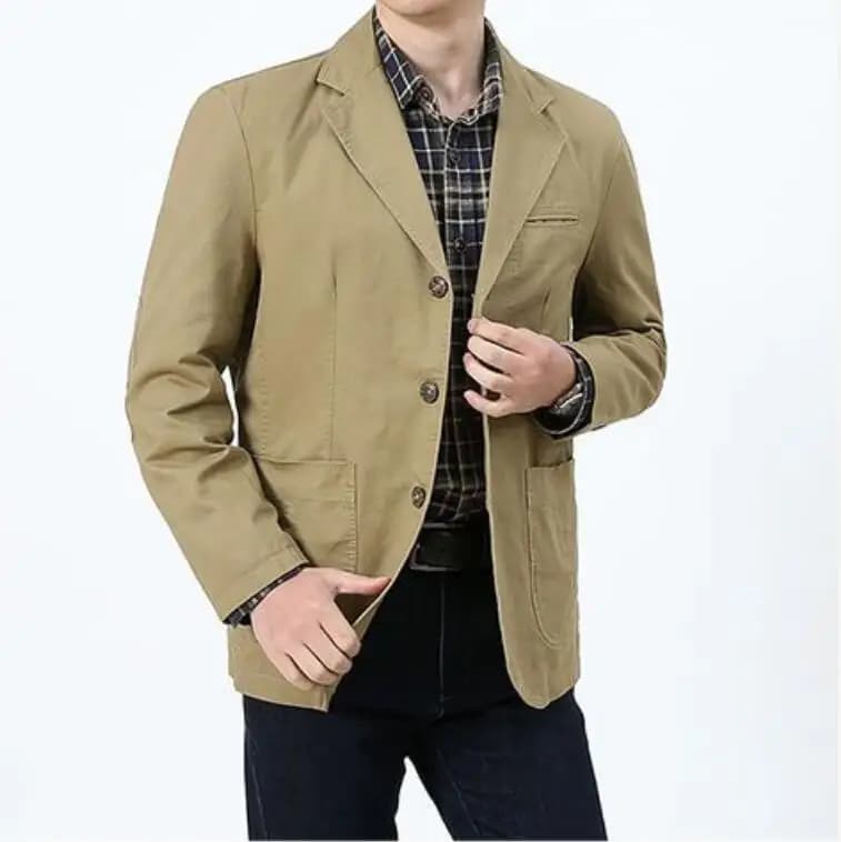 Men Blaze Suit Jacket ,Casual Blazers Cotton Loose Jackets ,Oversized Male Outerwear
