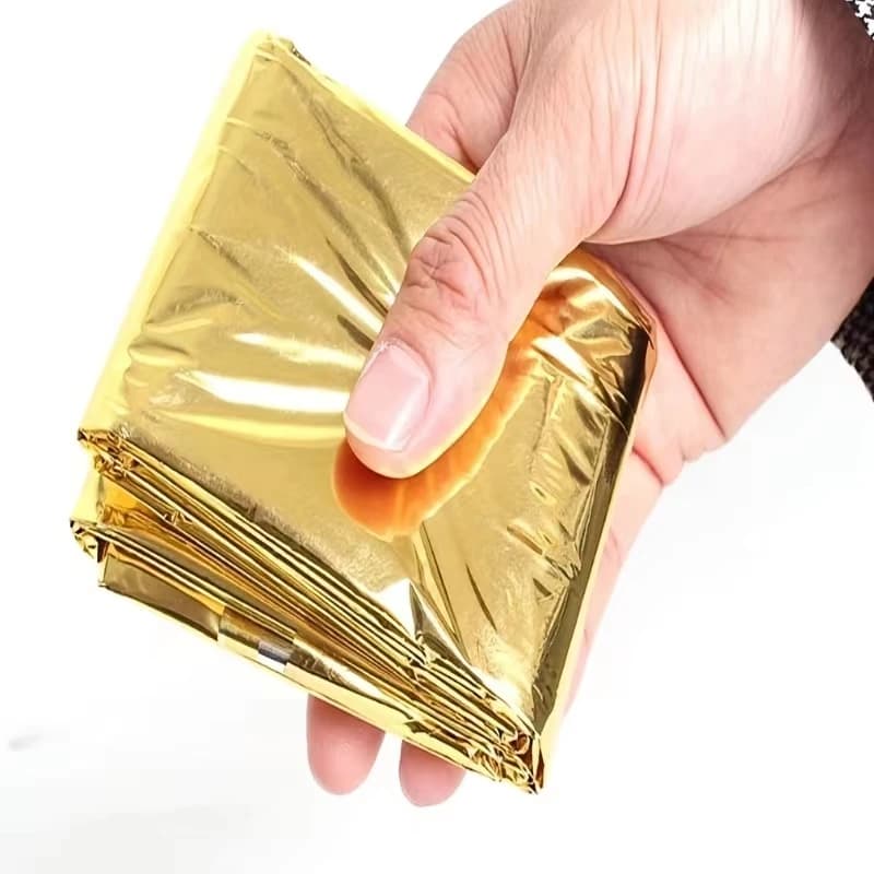 160*210cm Emergency Blanket Waterproof Keep Warm Blanket Camping Survival Tool Life Saving First Aid Insulation Tools Gold