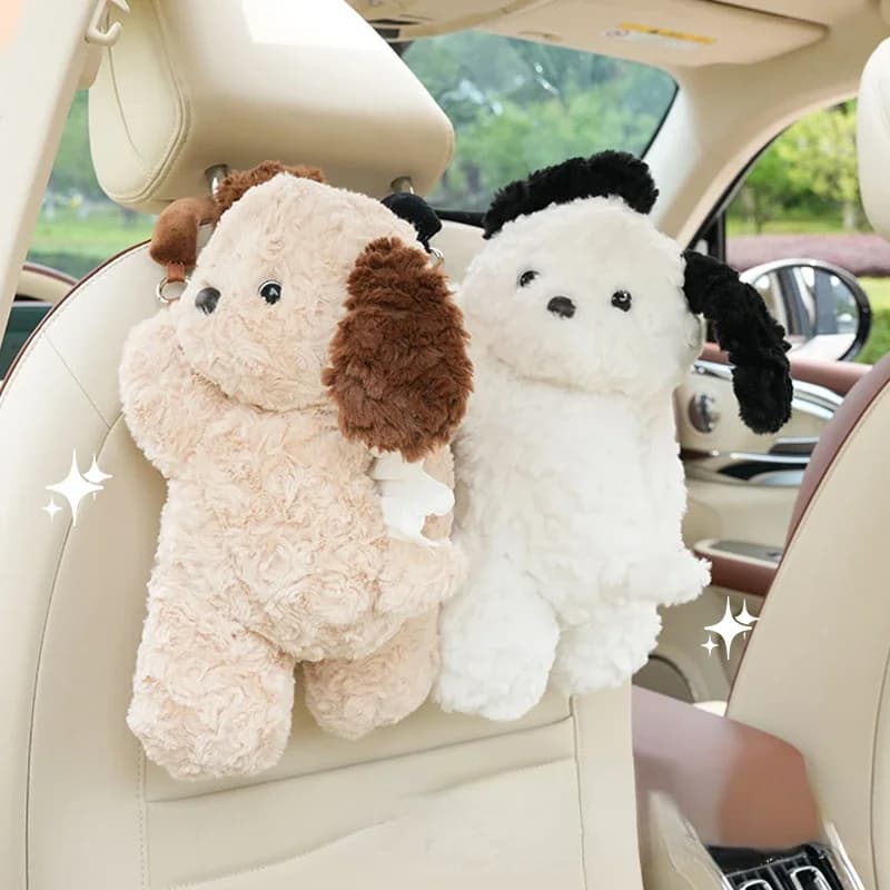 1pc Universal Car Tissue Hanger Doll Cute Creative Hanging Tissue Holder Plush Vehicle Tissue Case Paper Box