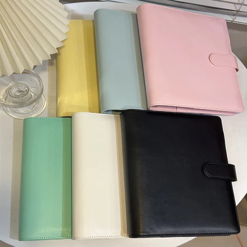A6/A5 Macaroon 18 Colors PU Leather DIY Binder Photocards Collect Book Diary Agenda Planner Bullet Cover Album Stationery