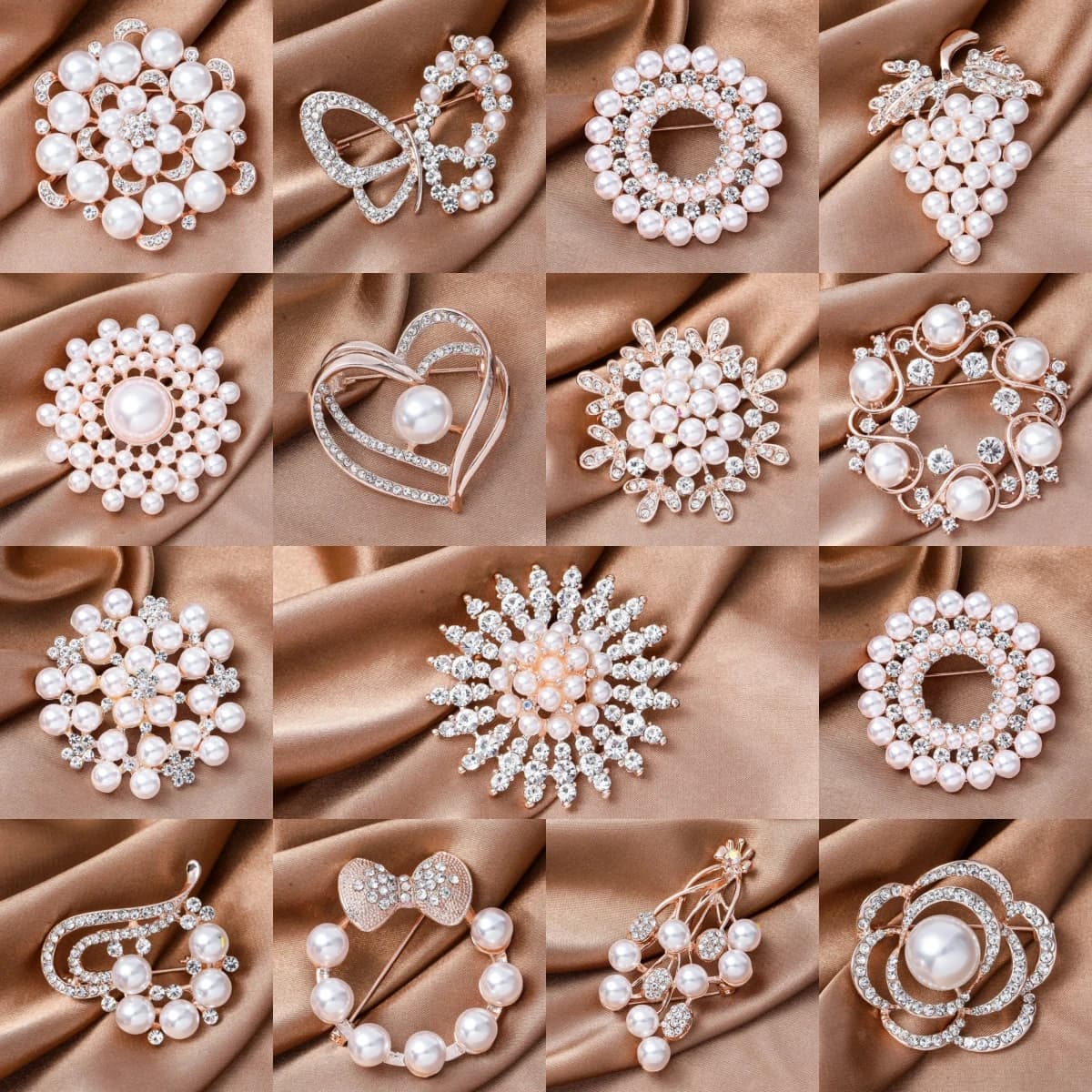 1PC women's fashion temperament, multiple types of geometric imitation pearl brooch accessories, party holiday gifts