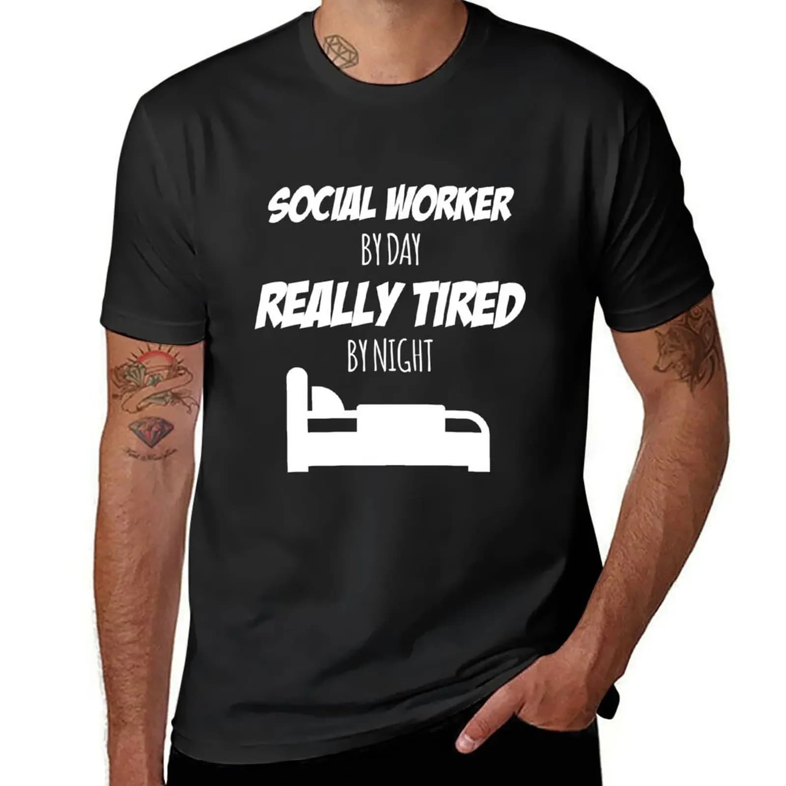Social Worker Job Fun Gift for every Social Worker Funny Slogan Hobby Work Worker T-Shirt cute tops men clothing