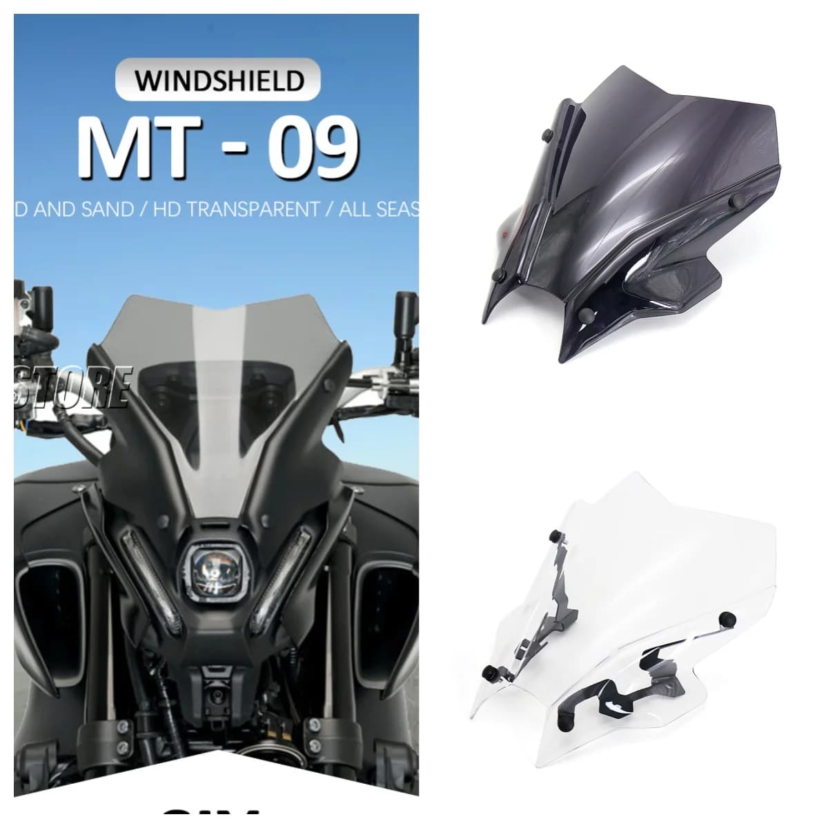 Motorcycle Wind Deflector For YAMAHA MT09 FZ09 2021-2022 Acrylic Windshield Windscreen Side Wind Shield Motorcycle Accessories
