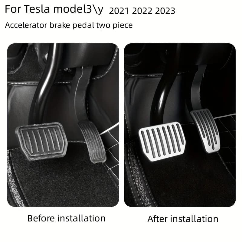 For Tesla Model 3/Y Aluminum Pedal Cover 2 Pack Accessories 2019-2024 Foot Pedal Pads Anti-Slip Performance Accelerator amagi