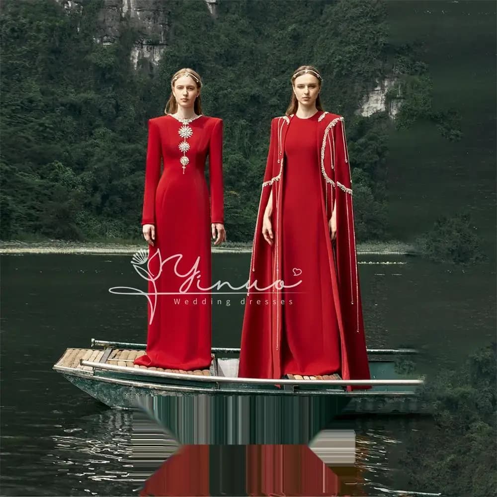 Elegant Party dresses Women A-Line O Neck Evening Prom Dresses for Special Occasions Long Formal Gowns For Dubai