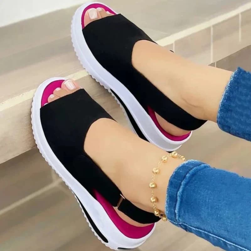 Summer Women's Shoes Platform Sandals Stretch Fabric Fashion Shoes Women Comfort Walking Ladies Female Casual Footwear