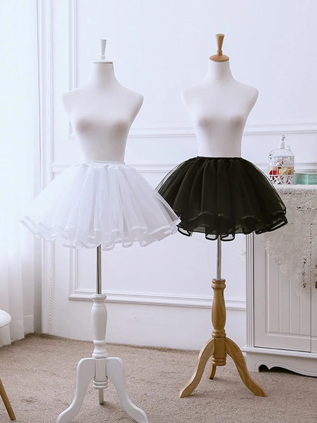 Cosplay Soft Mesh Petticoat Lolita Soft Girl Half Skirt Colorful Tutu Skirt Party Dance Skirts with ribbon
