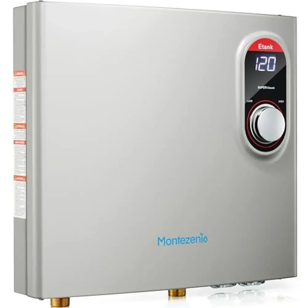 Tankless Electric Water Heater 27kW Instant Hot Water Demand Small Compact Design Intelligent Thermostat Energy Saving Endless
