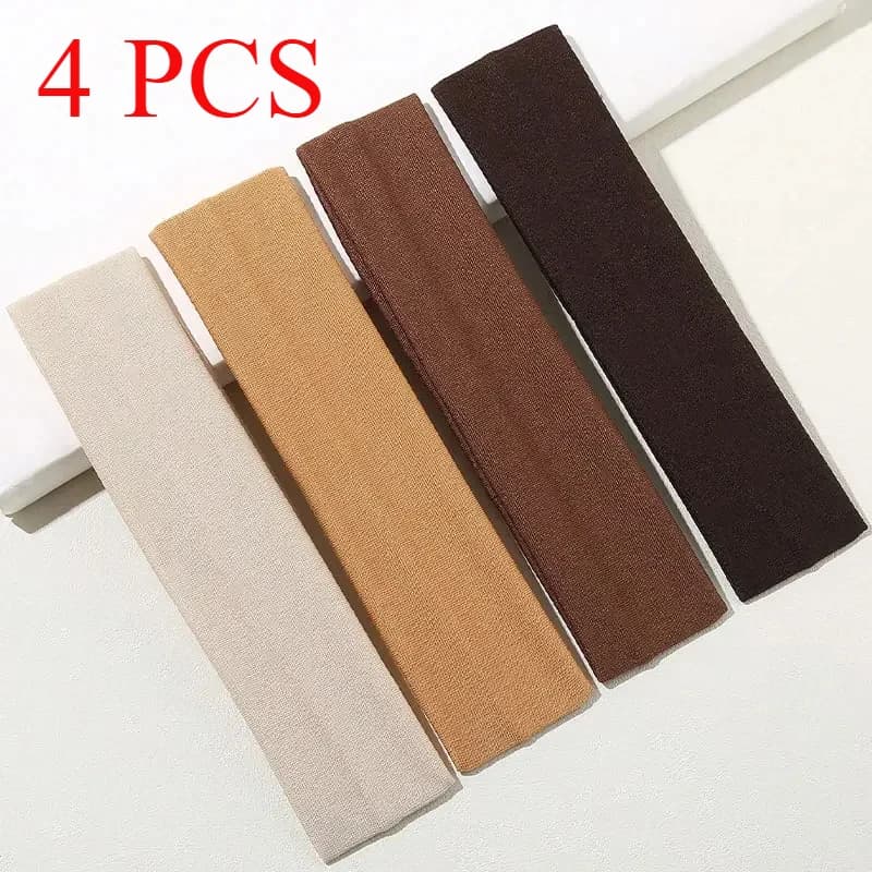 4PCS Solid Color Elastic Sports Headband with Wide Rim Yoga Sweat Wicking Headband Fashion Headband Hair Accessory 20cm Length
