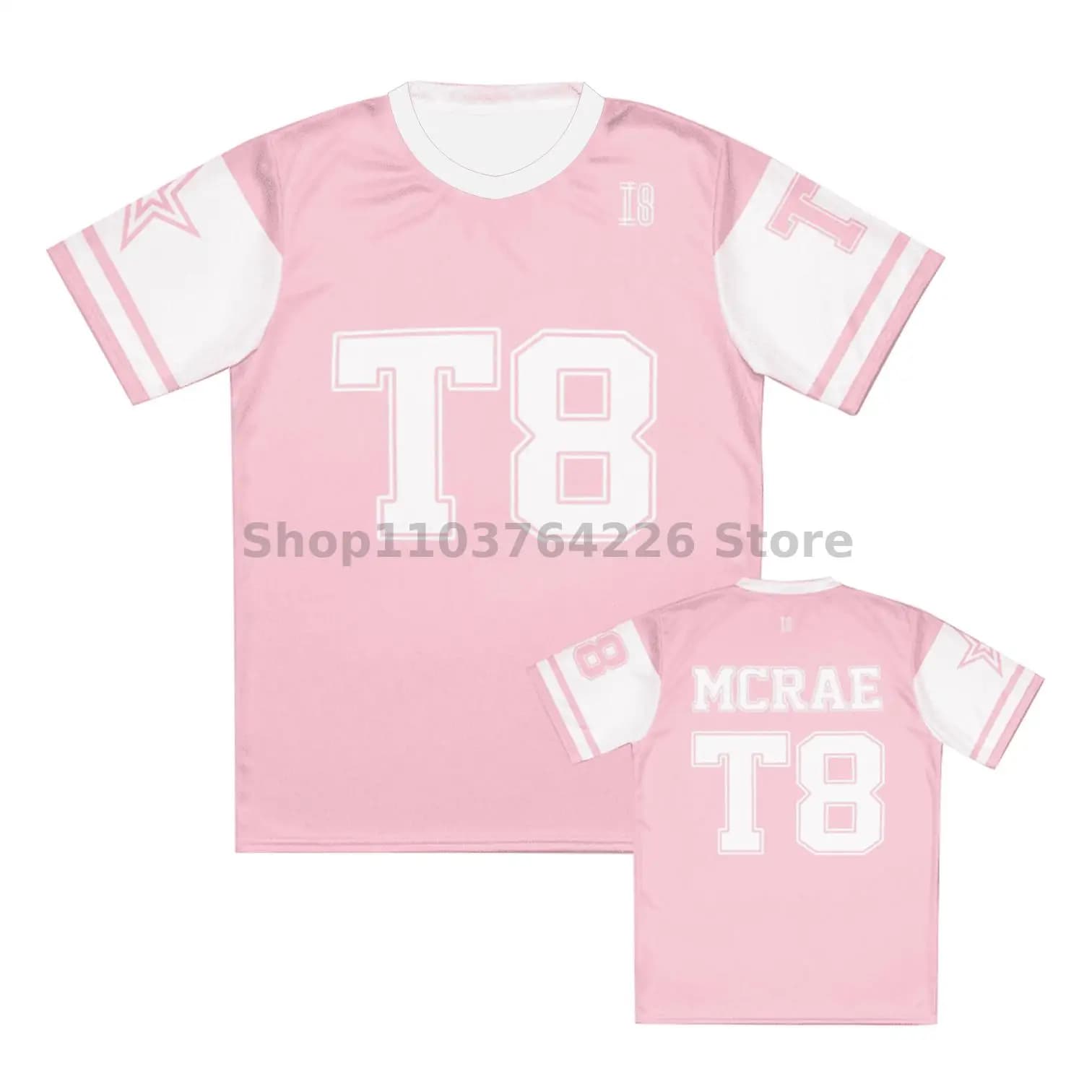 Tate Mcrae Printed Shirt Spring/summer Men's And Women's Sportswear T8 Mcrae Football Shirt Round Neck T-shirt Short Sleeve Top