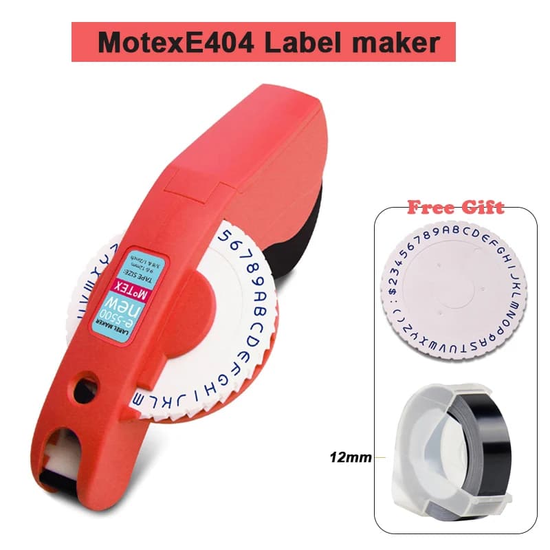Orignal Motex E404 Maker E-5500 Suit For 9/12mm DYMO 3D Embossed Tape Can Replace 1610 12965 1880