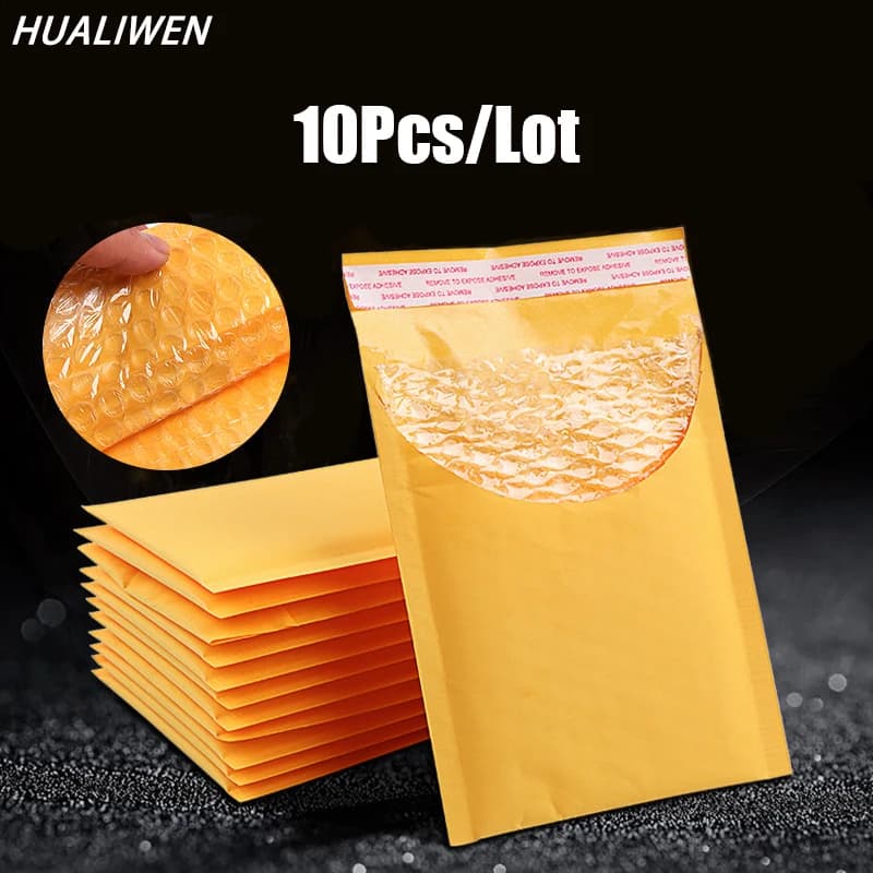 10PCS/Lot Kraft Paper Bubble Envelopes Bags Different Specifications Mailers Padded Shipping Envelope With Bubble Mailing Bag