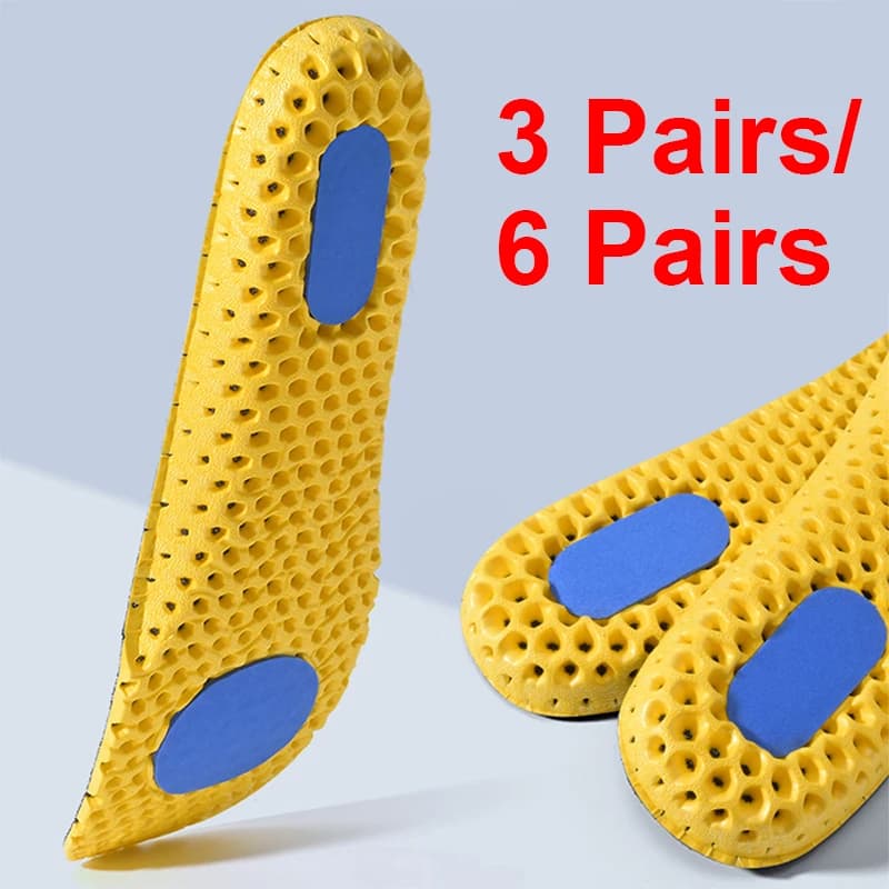 3Pairs/6Pairs Memory Foam Insoles For Shoes Sole Mesh Deodorant Breathable Cushion Running Insoles For Feet