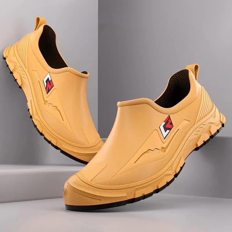 Men's New Low Top Four Seasons Rain Shoes Soft Bottom Non Slip Waterproof Work Shoes Slip-On Fishing Water Shoes