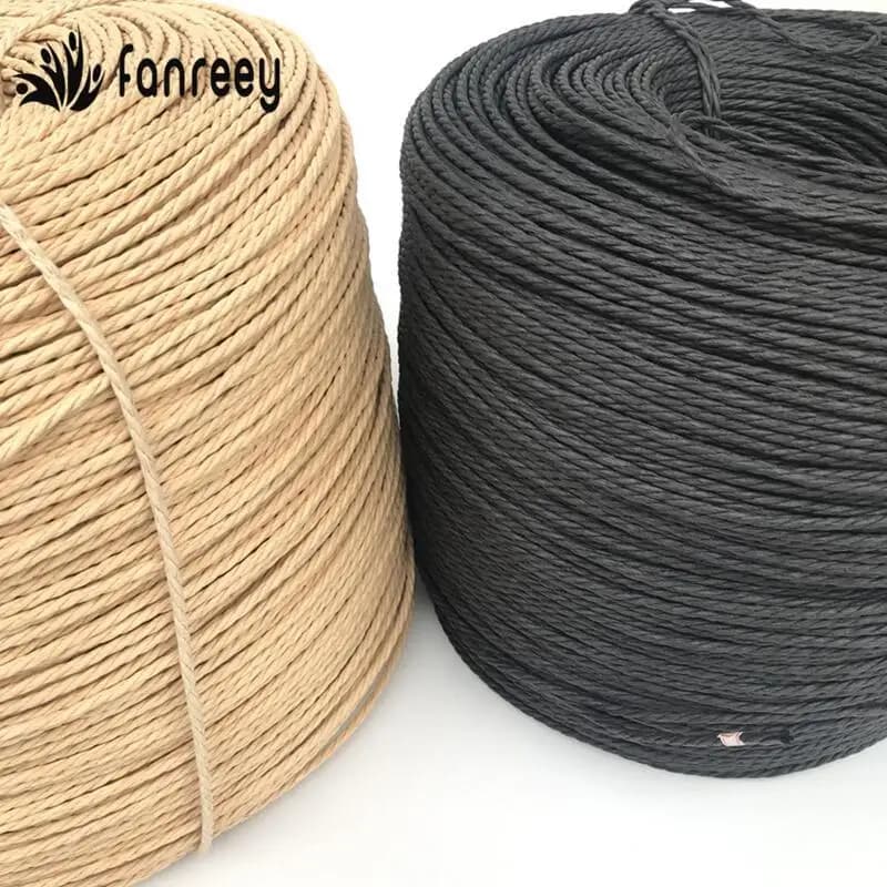 Diameter 4mm 500g Waterproof Kraft Paper Rope Black Light Brown Three Strand Paper String Y Chair Furniture Repairing Material