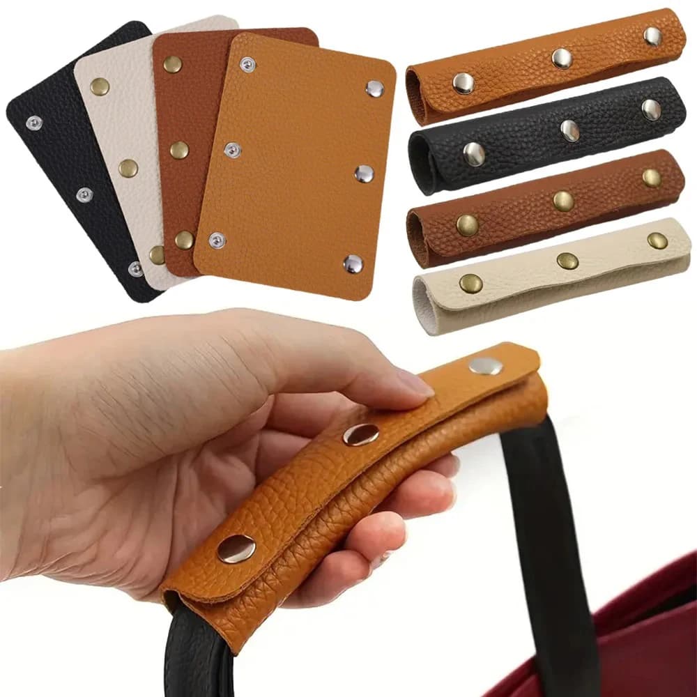 Leather Handle, Protective Cover, PU Handbag Handle, Wrap Saddle Buckle, Suitcase, Handbag Shoulder Strap, Chain Bag Accessories